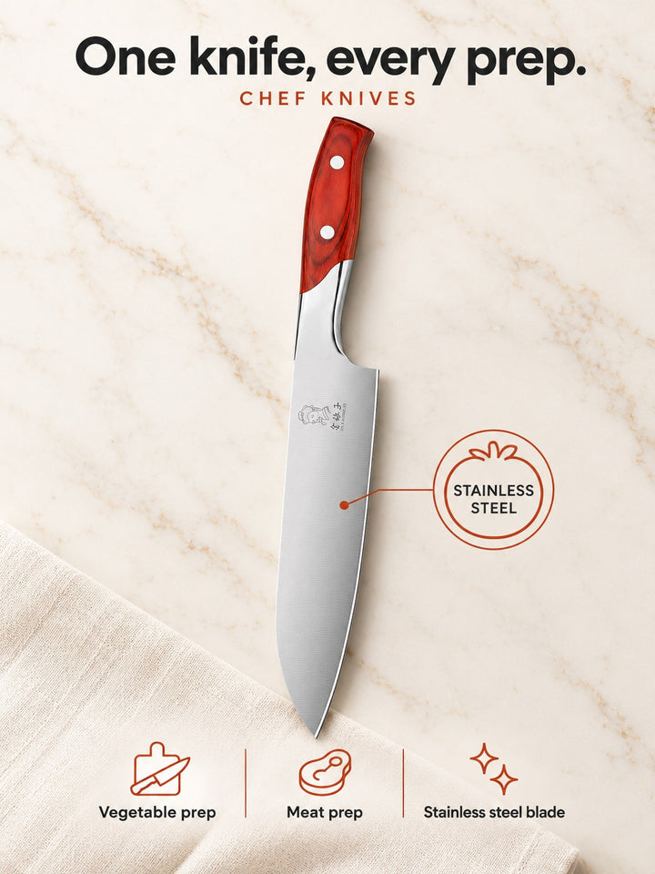 Stainless Steel Chef Knife for Vegetables and Meat