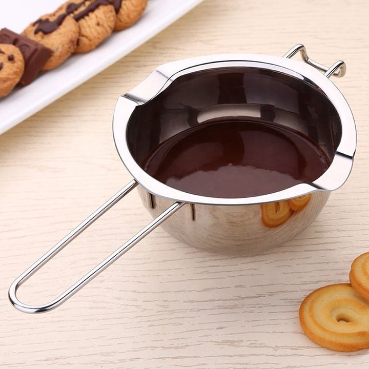 Stainless Steel Chocolate Melting Bowl with Pour Spouts