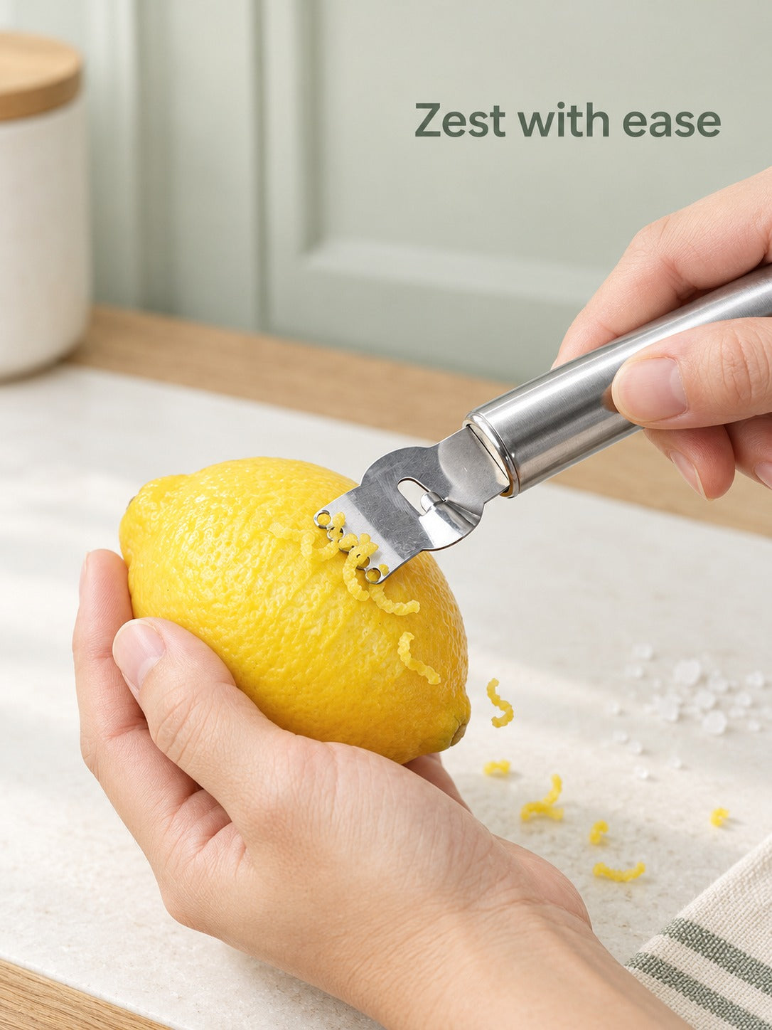 Stainless Steel Citrus Zester and Peeler for Lemons