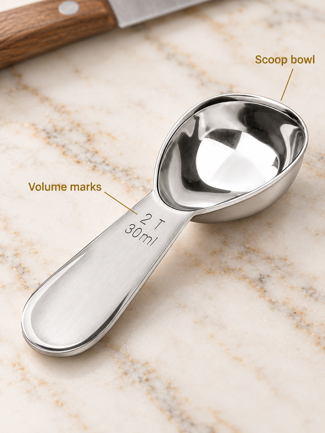 Stainless Steel Coffee Measuring Scoop Set 15ml 30ml