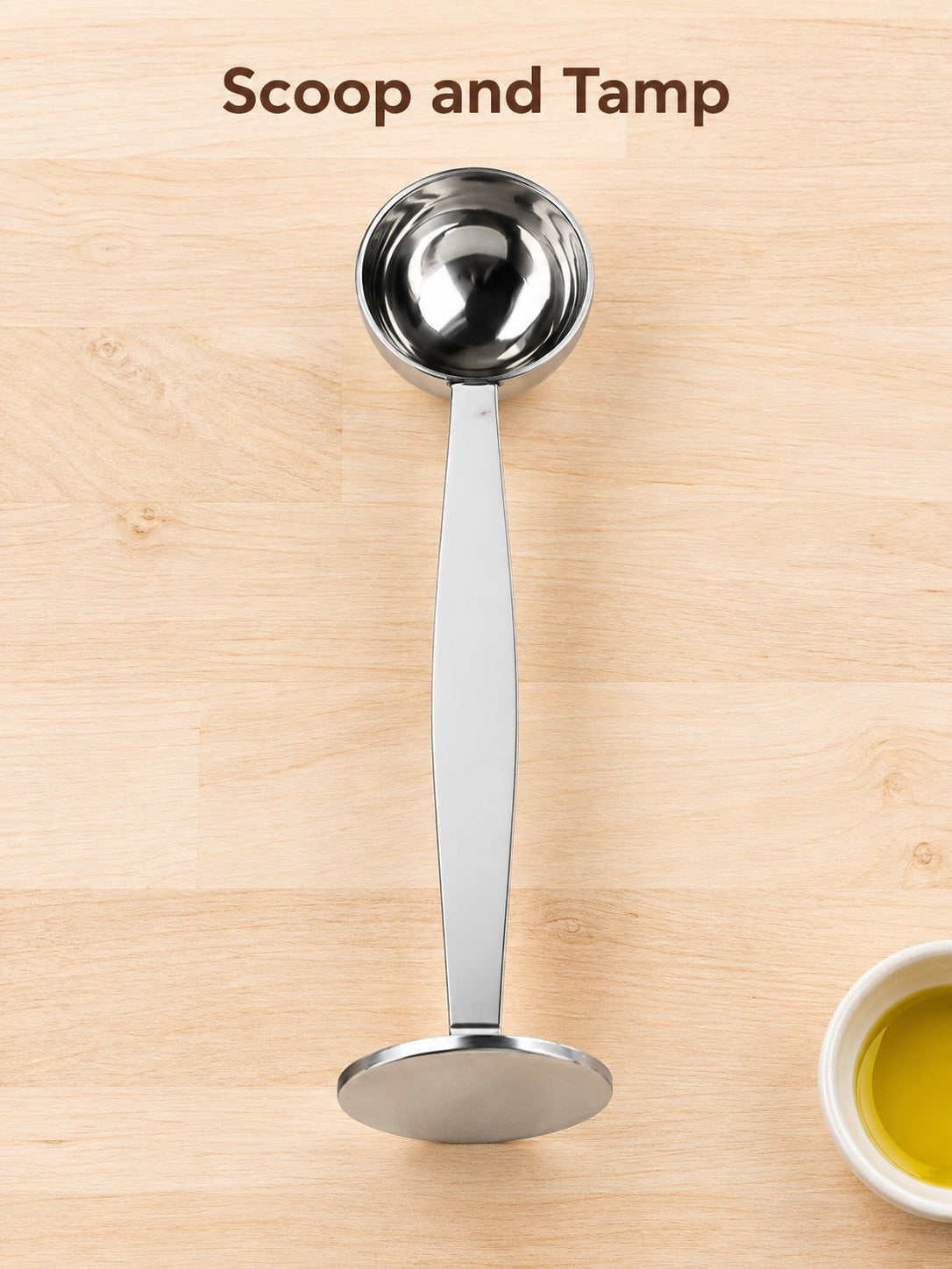Stainless Steel Coffee Scoop and Tamper, 15ml Measure