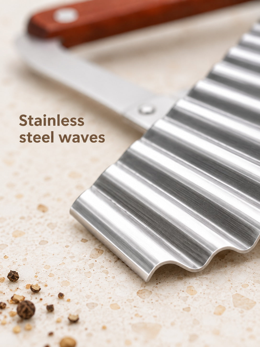 Stainless Steel Crinkle Cutter for Fries & Vegetables