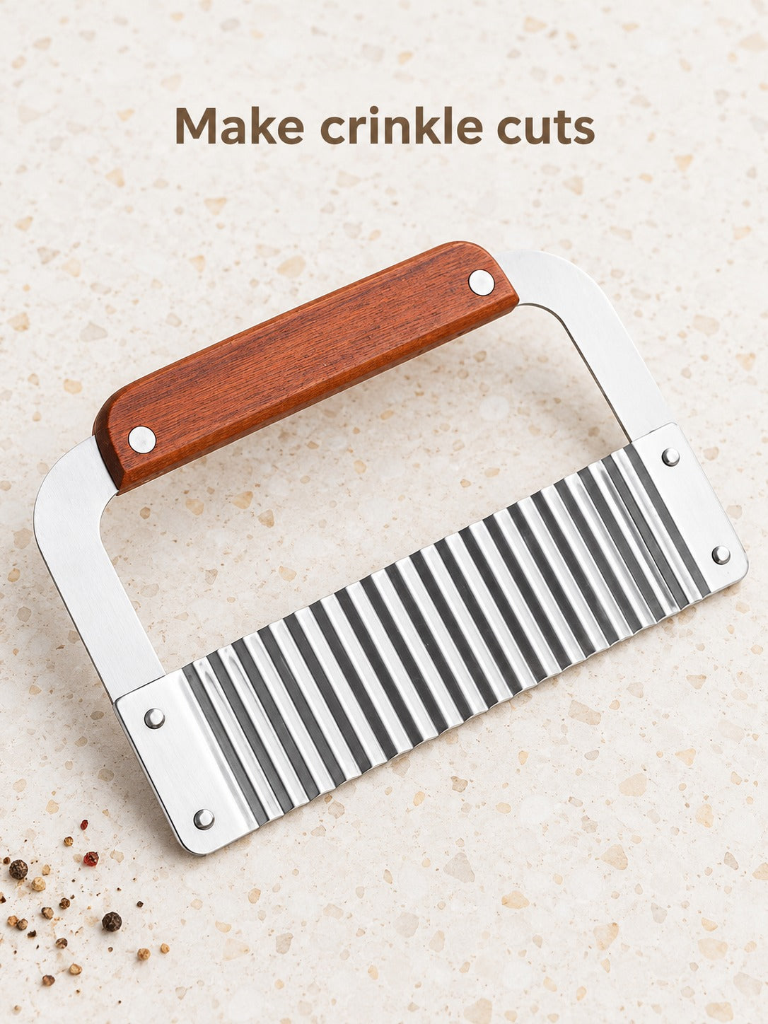 Stainless Steel Crinkle Cutter for Fries & Vegetables