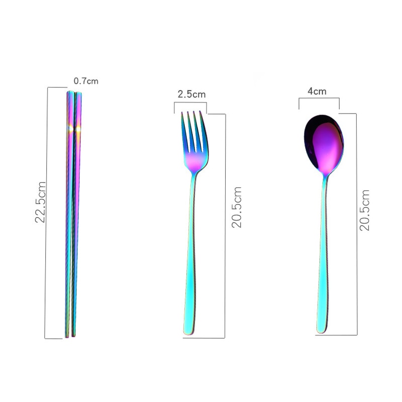 Reusable Stainless Steel Travel Cutlery Set with Pouch