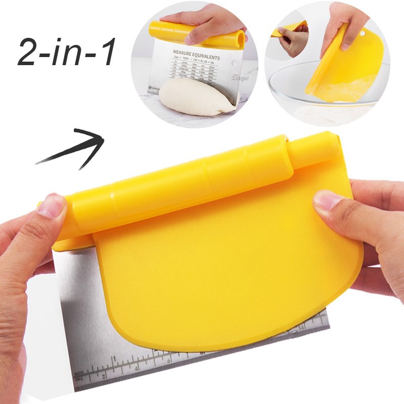 Stainless Steel Dough Scraper with Measurement Guide