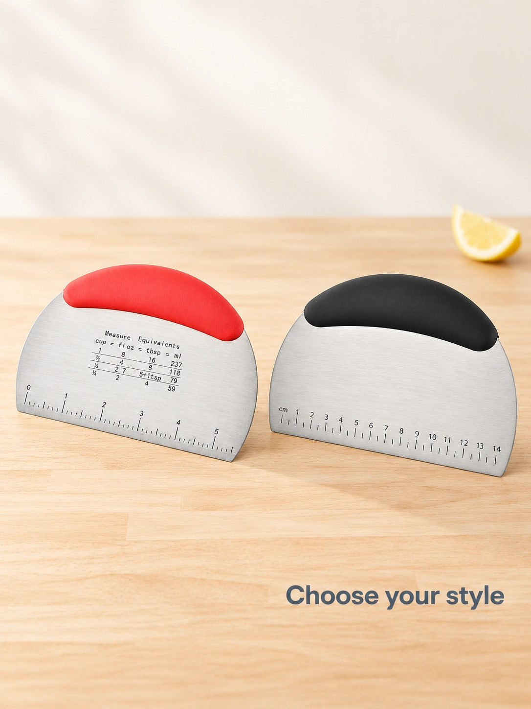 Stainless Steel Dough Scraper with Measuring Scales