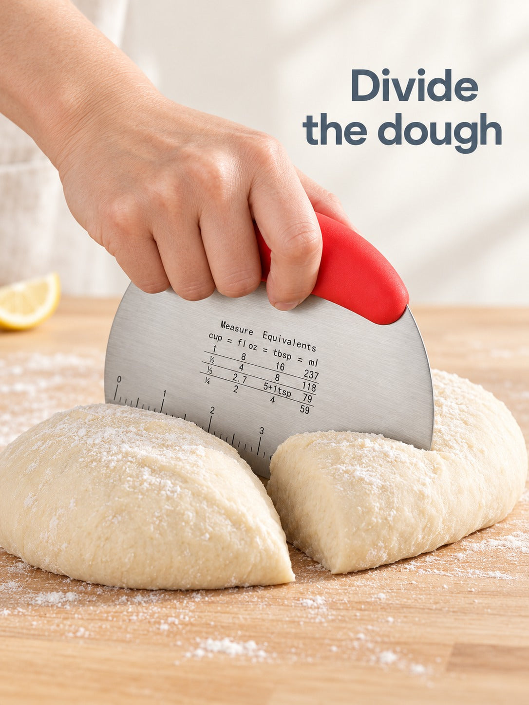 Stainless Steel Dough Scraper with Measuring Scales