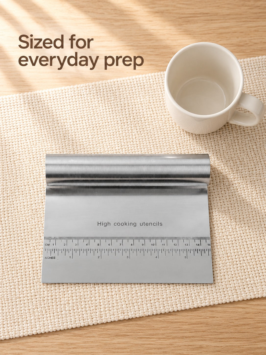 Stainless Steel Dough Scraper With Scale for Noodles