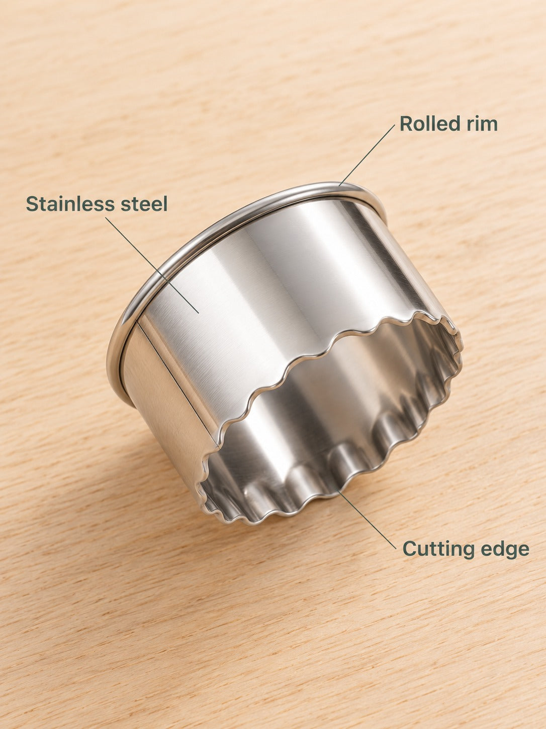 Stainless Steel Dumpling Wrapper Cutter Set, 3 Sizes