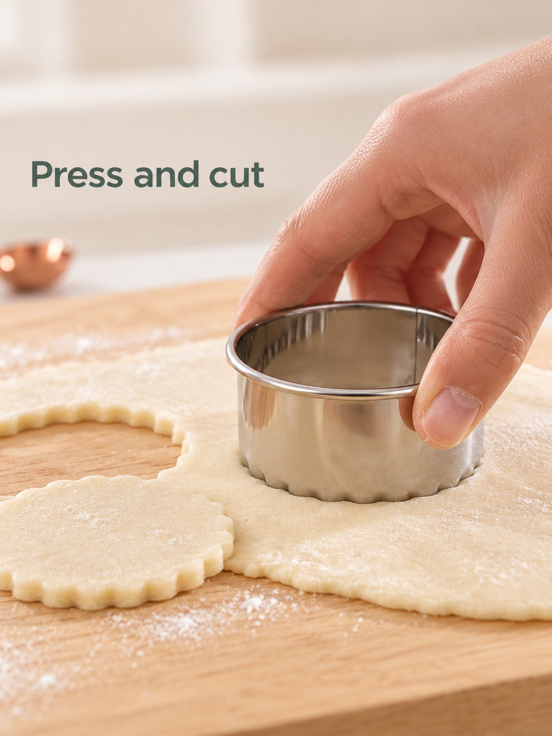 Stainless Steel Dumpling Wrapper Cutter Set, 3 Sizes