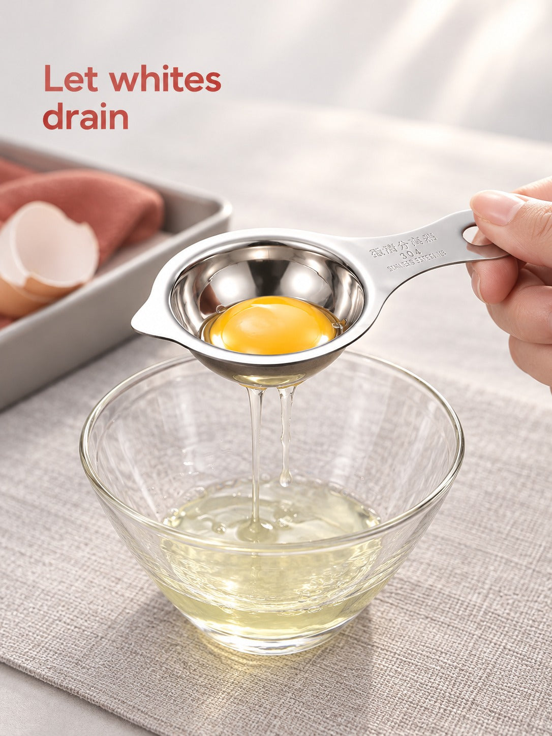 Stainless Steel Egg Separator for Clean, Intact Yolks