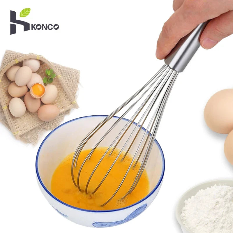 Stainless Steel Egg Whisk for Smooth Eggs & Batter
