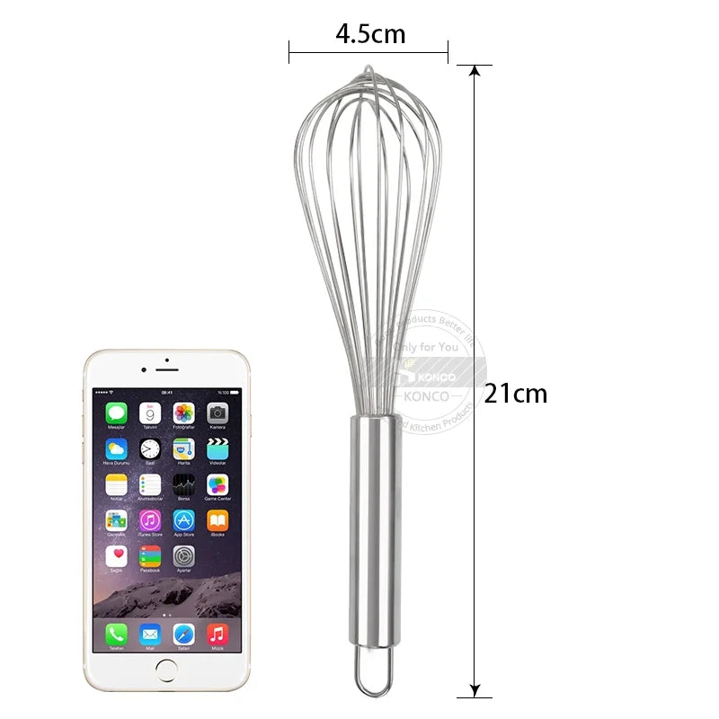 Stainless Steel Egg Whisk for Smooth Eggs & Batter