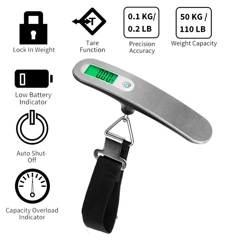 Portable Digital Luggage Scale: Weigh Bags to 50 kg