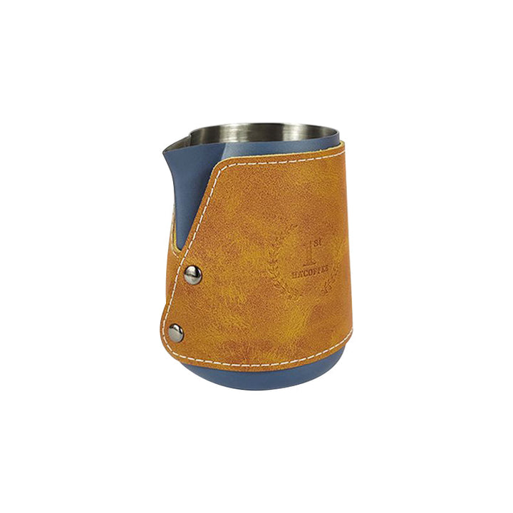 Stainless Steel Milk Frothing Pitcher 450ml Leather Sleeve