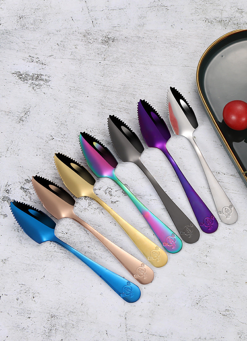 Serrated Grapefruit Spoon Stainless Steel Fruit Scraper