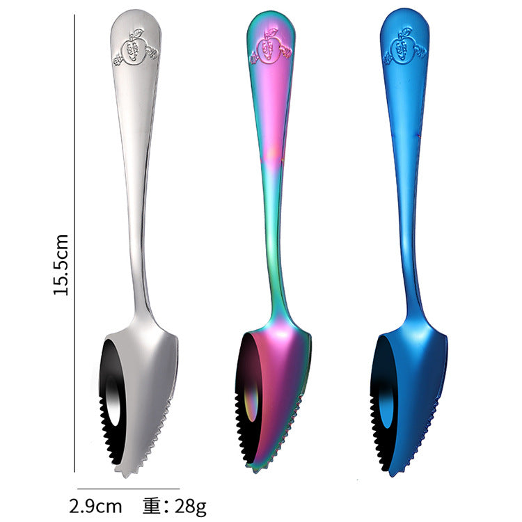Serrated Grapefruit Spoon Stainless Steel Fruit Scraper