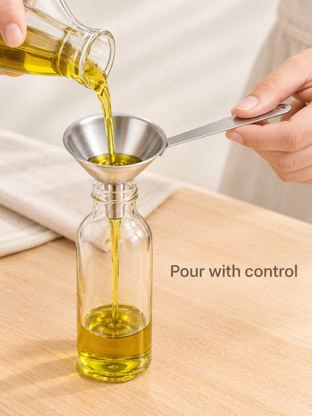 Stainless Steel Funnel Set for Oil, Wine and Bottles