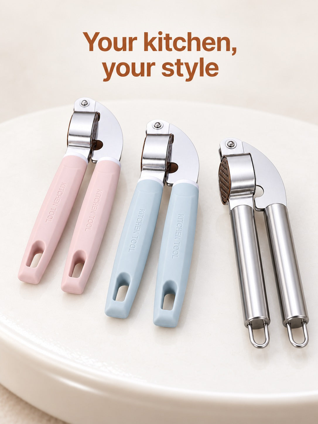 Stainless Steel Garlic Press and Peeler for Fast Prep