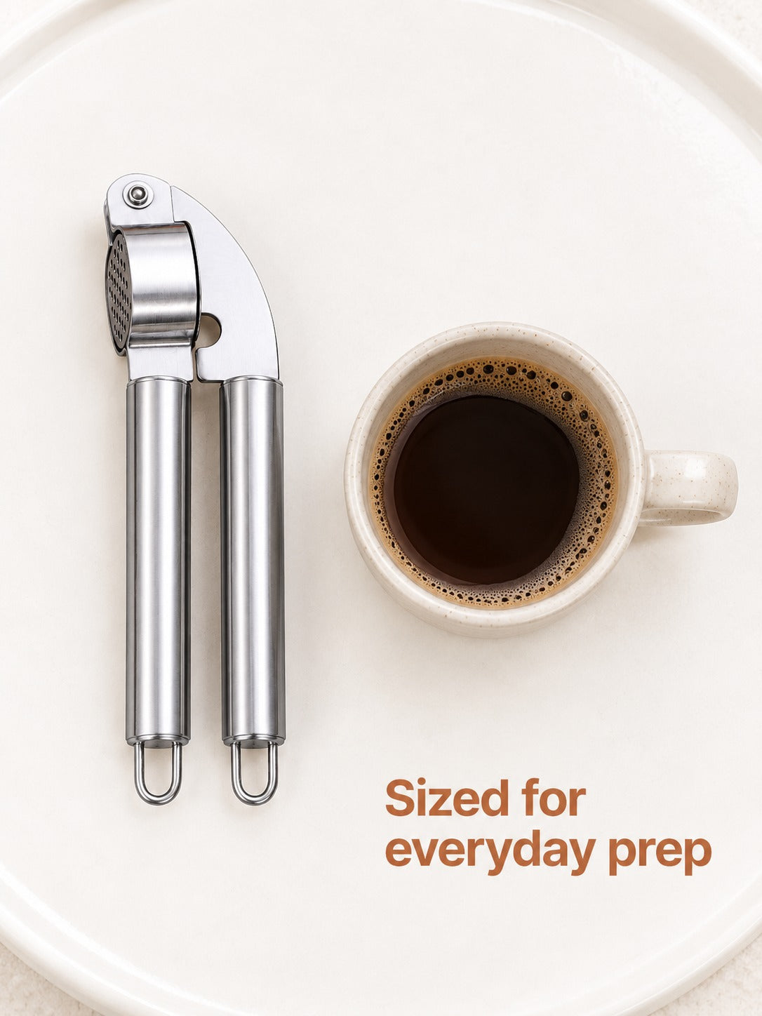 Stainless Steel Garlic Press and Peeler for Fast Prep