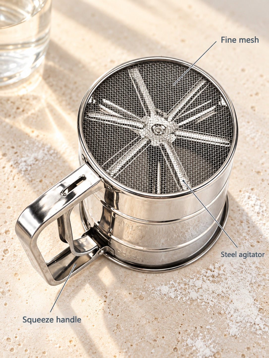 Stainless Steel Hand Flour Sieve for Lump-Free Baking