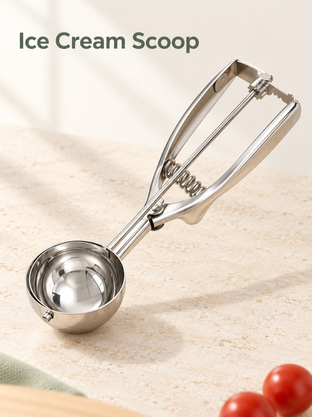 Stainless Steel Ice Cream Scoop with Spring Trigger