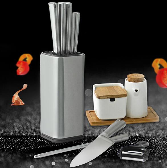 Stainless Steel Knife Holder with Slotted Core Insert