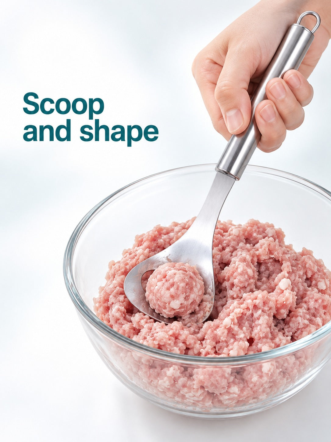 Stainless Steel Meatball Scoop Spoon for Even Balls