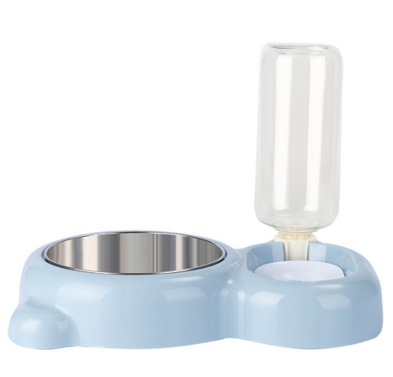 Stainless Steel Pet Bowl With 550ml Water Dispenser