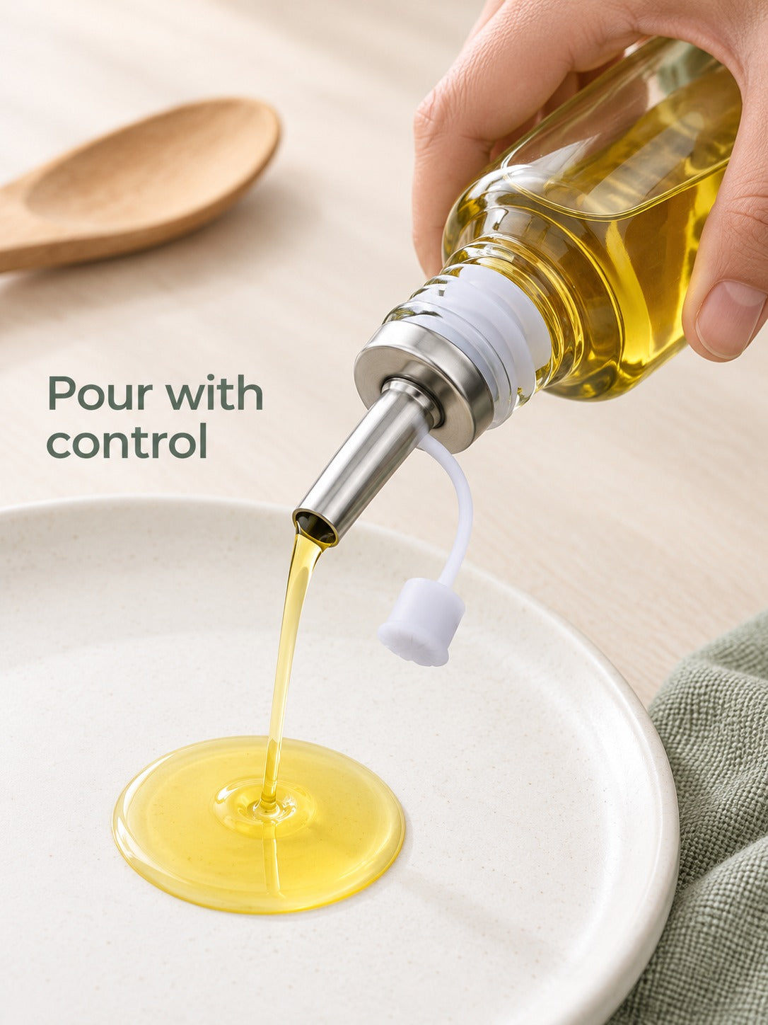 Stainless Steel Oil Bottle Stopper for Clean Pours