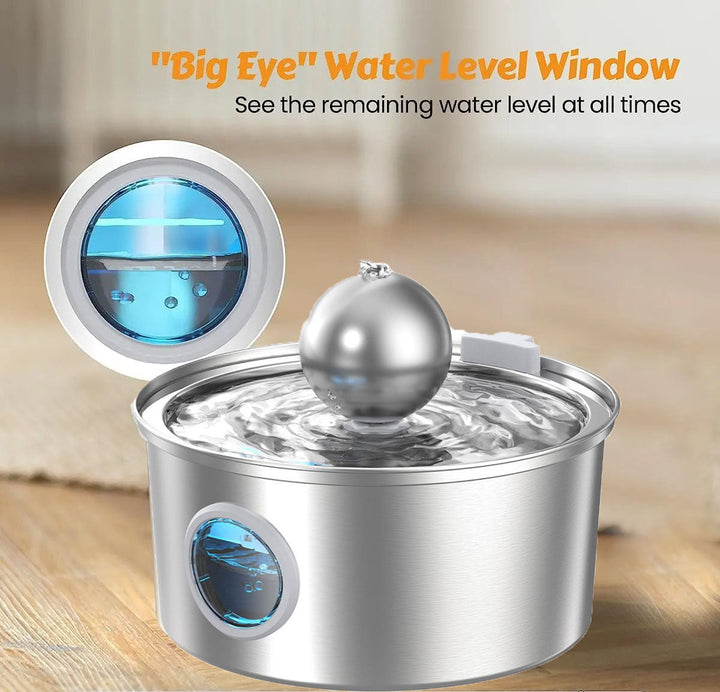 Stainless Steel Pet Water Fountain for Fresher Flow