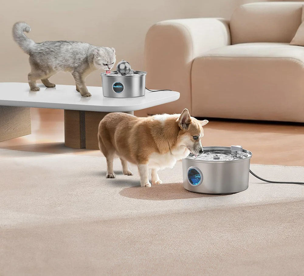 Stainless Steel Pet Water Fountain for Fresher Flow