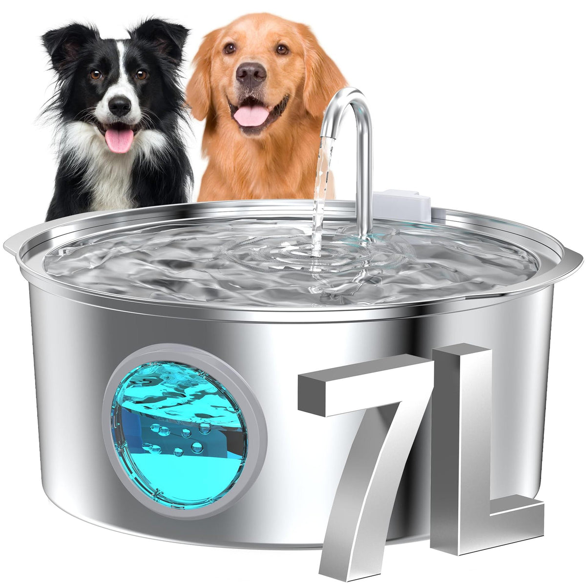 Stainless Steel Pet Water Fountain for Fresh, Clean Flow