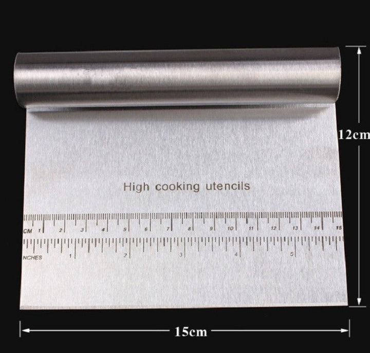 Stainless Steel Pizza Dough Scraper with Measuring Scale