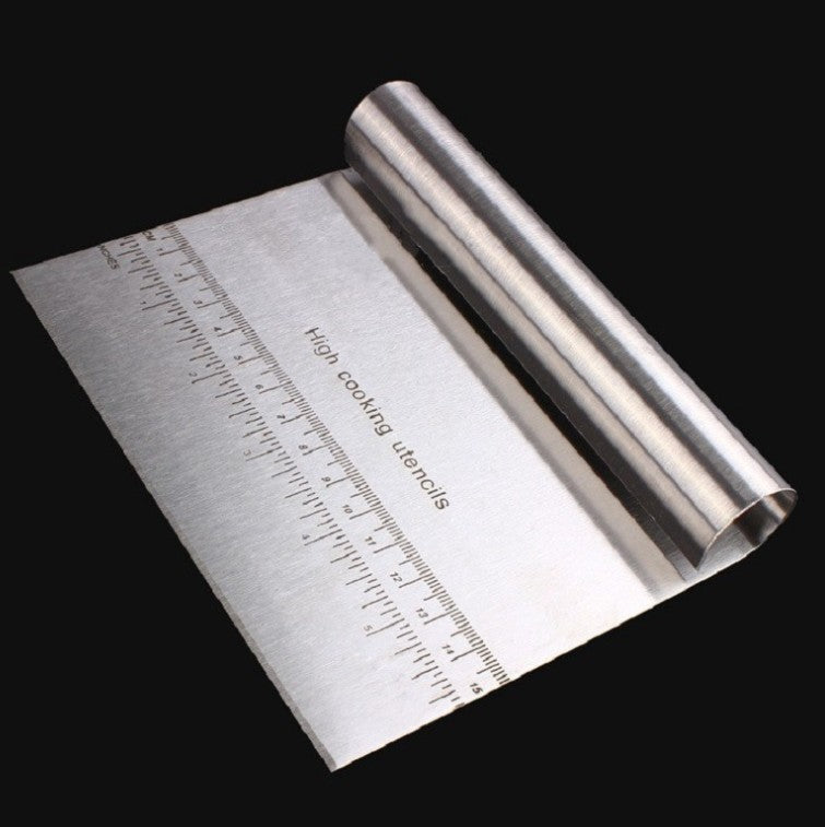 Stainless Steel Pizza Dough Scraper with Measuring Scale