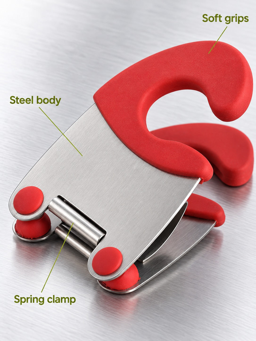 Stainless Steel Pot Clips for Spoons, Ladles and Spatulas