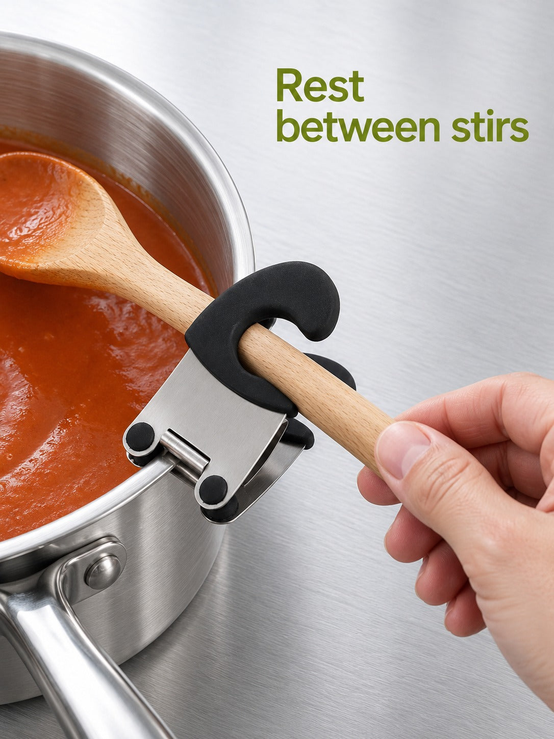 Stainless Steel Pot Clips for Spoons, Ladles and Spatulas