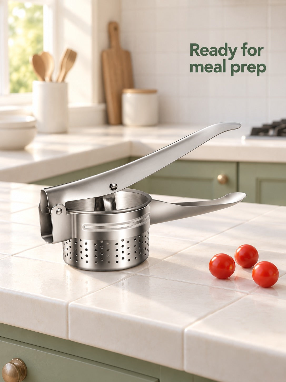Stainless Steel Potato Ricer and Masher for Fluffy Mash