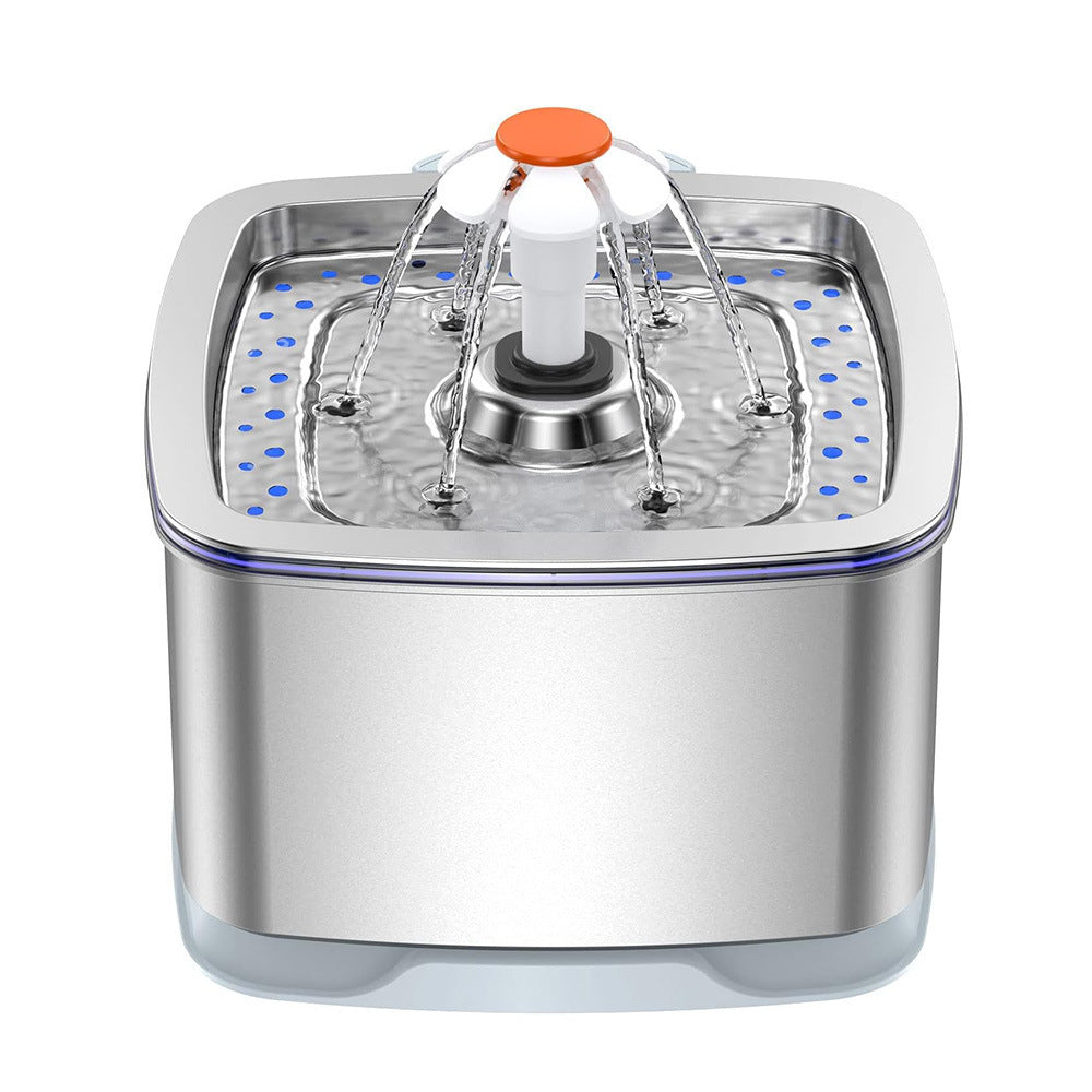 Stainless Steel Pet Water Fountain for Quiet Hydration