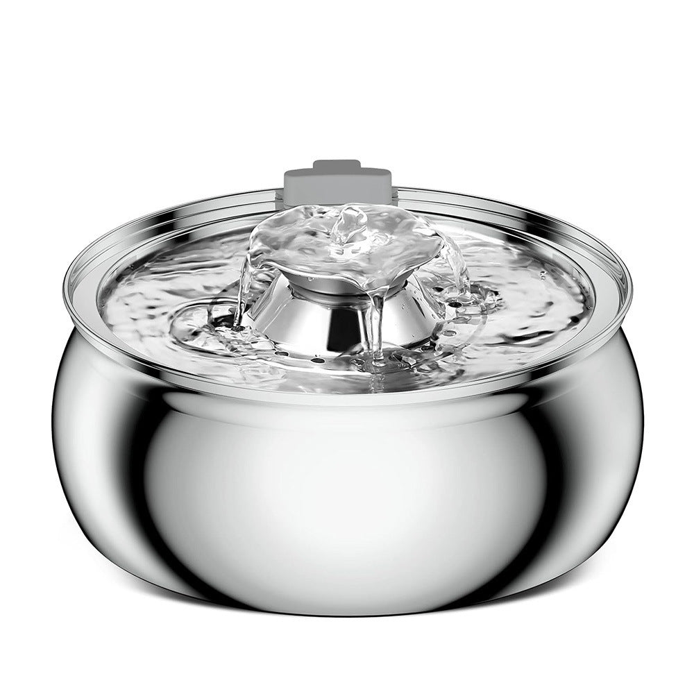 Stainless Steel Pet Water Fountain for Quiet Hydration