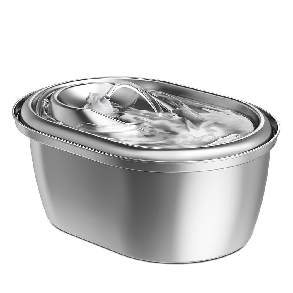 Stainless Steel Pet Water Fountain for Quiet Hydration