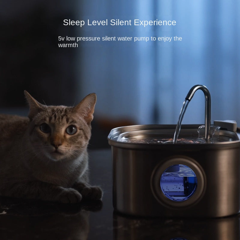 Stainless Steel Pet Water Fountain for Quiet Hydration