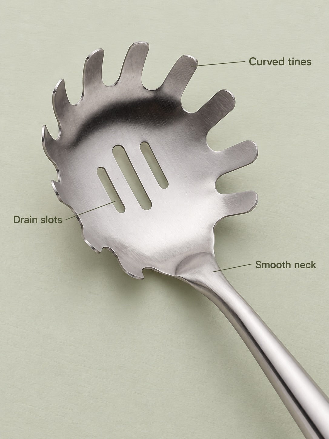 Stainless Steel Spaghetti Server That Lifts and Drains