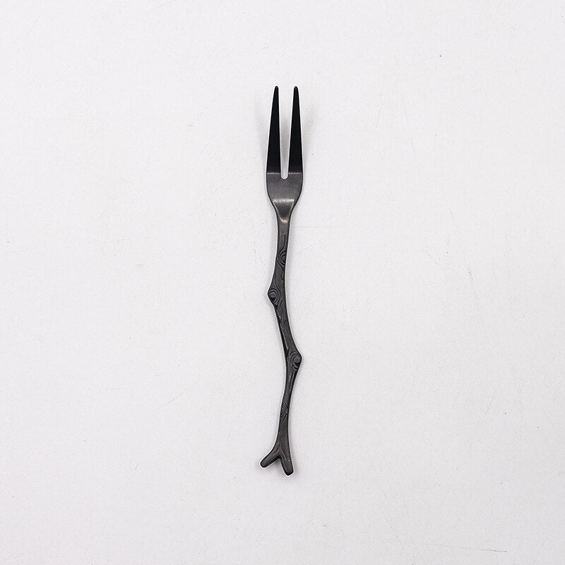 Branch Design Dessert Spoons and Forks Set