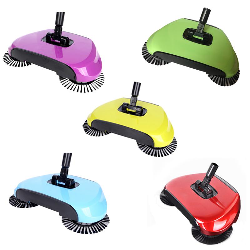 Push Broom and Dustpan Hands-Free Telescopic Handle