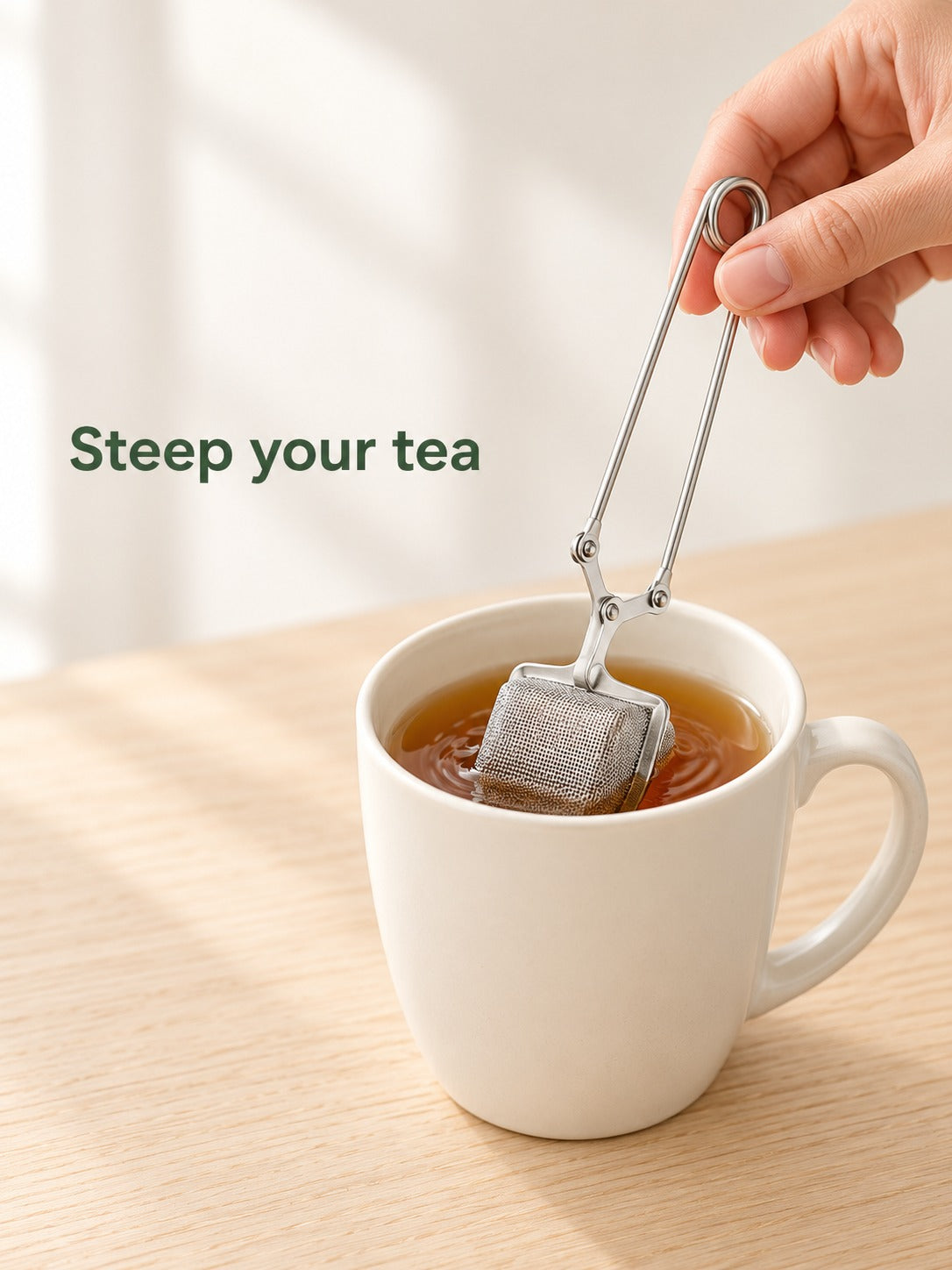 Fine Mesh Stainless Steel Tea Strainer With Rim Hook