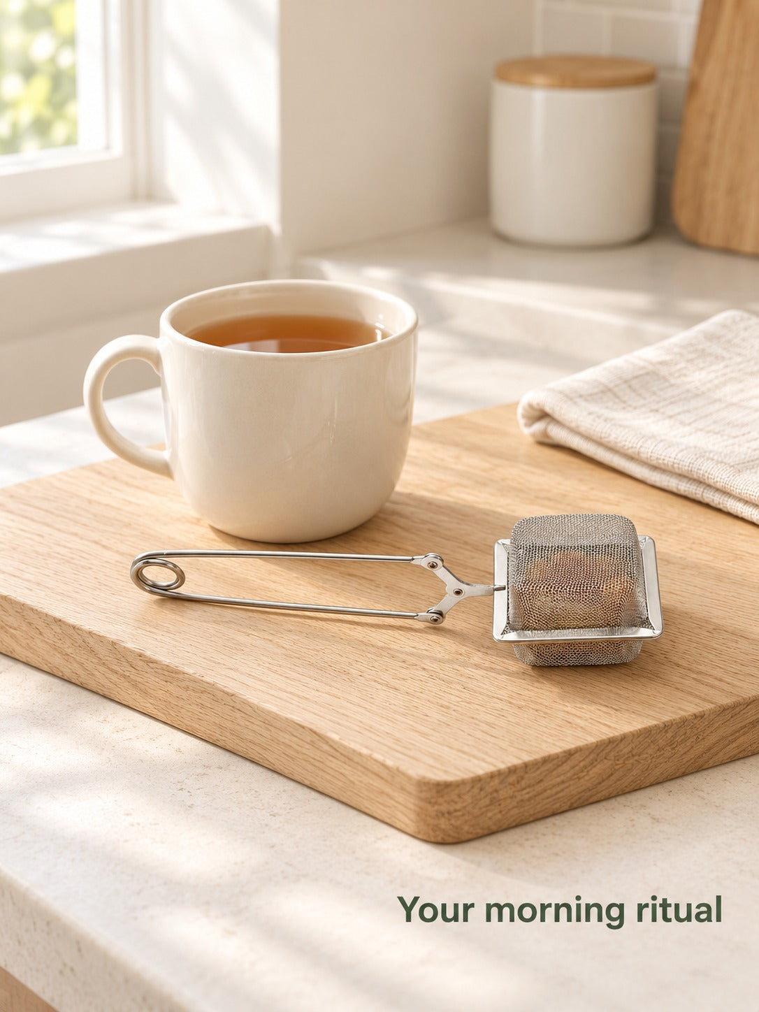 Fine Mesh Stainless Steel Tea Strainer With Rim Hook