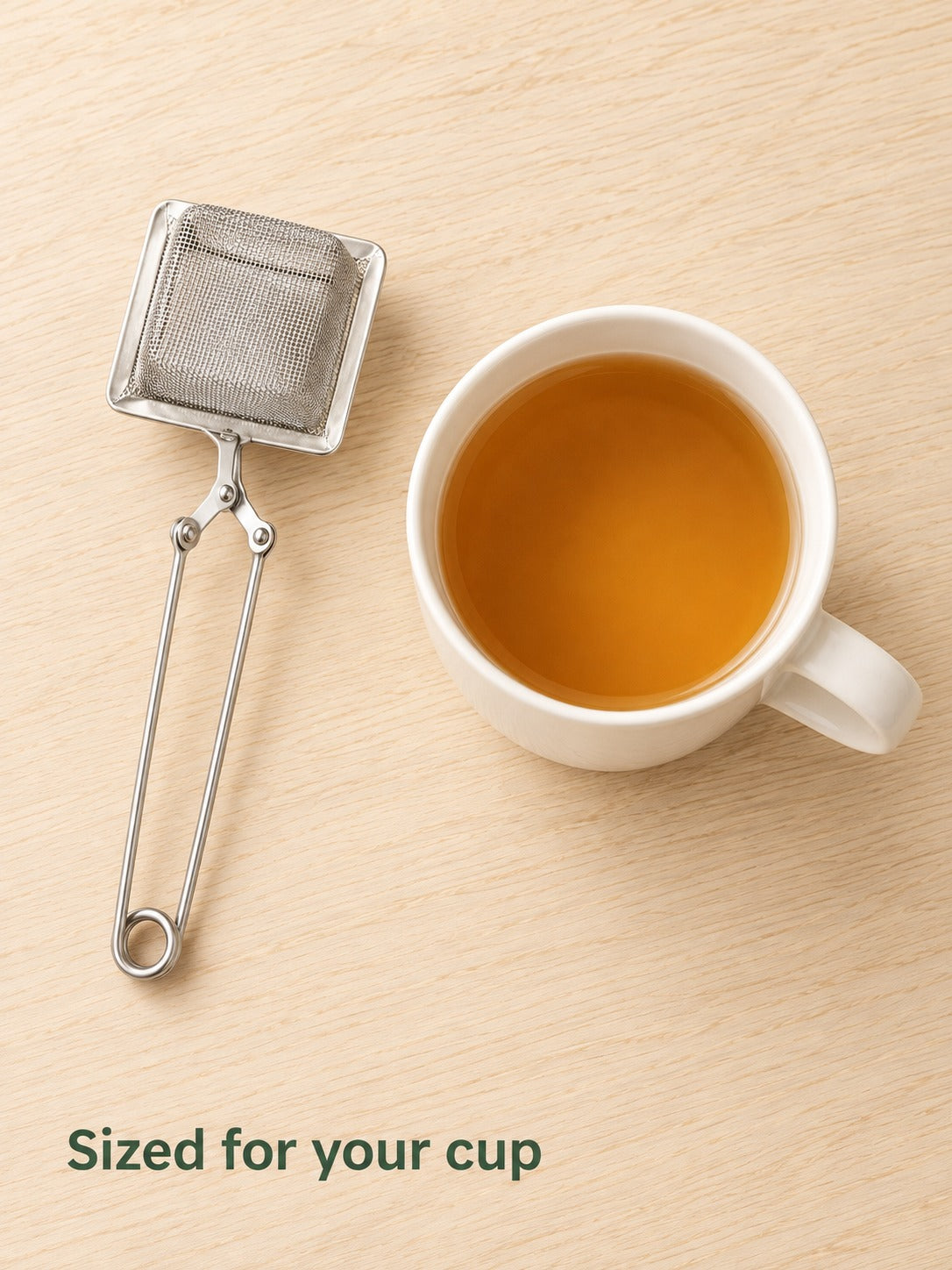 Fine Mesh Stainless Steel Tea Strainer With Rim Hook