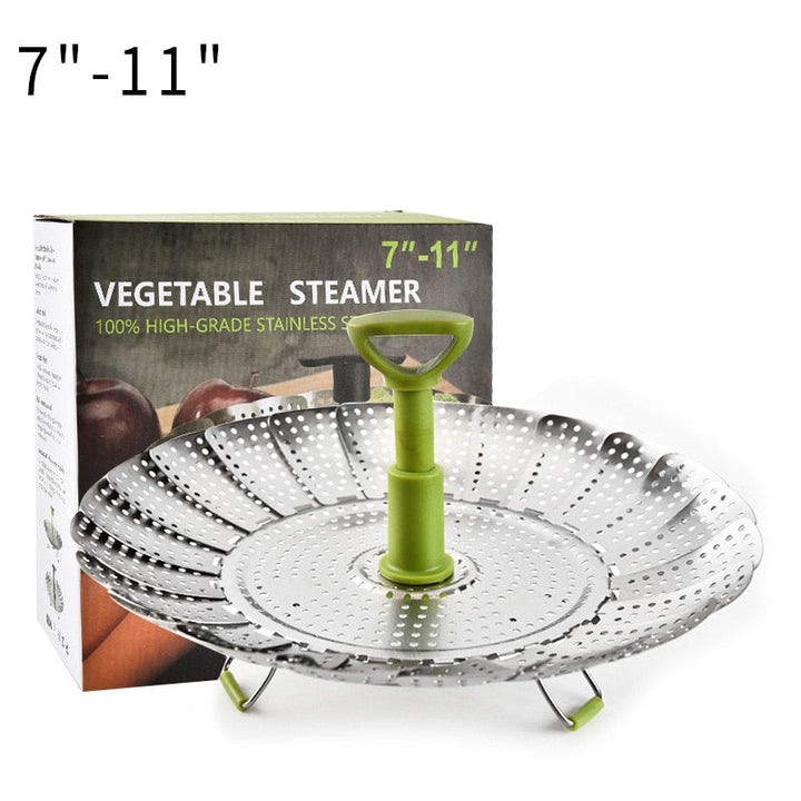Telescopic Stainless Steamer Basket, Fits 7-11 Inch Pots