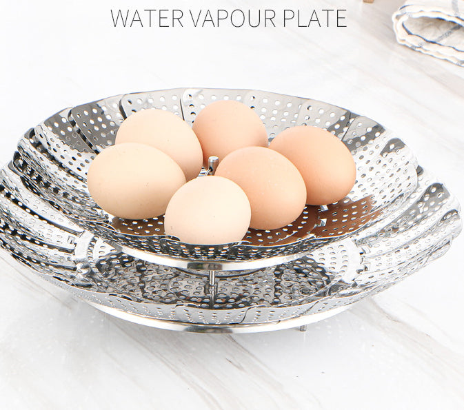 Expandable Stainless Steel Steamer Rack That Folds Flat